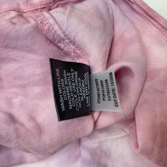 Torrid Pink Tie Dye Twill Button Up Shirt - Picture 7 of 8